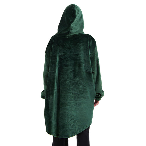 Snuggs Blanket Hoodie Dark Green Christmas Ho Ho Ho Pocket